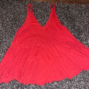 Red flow tank top